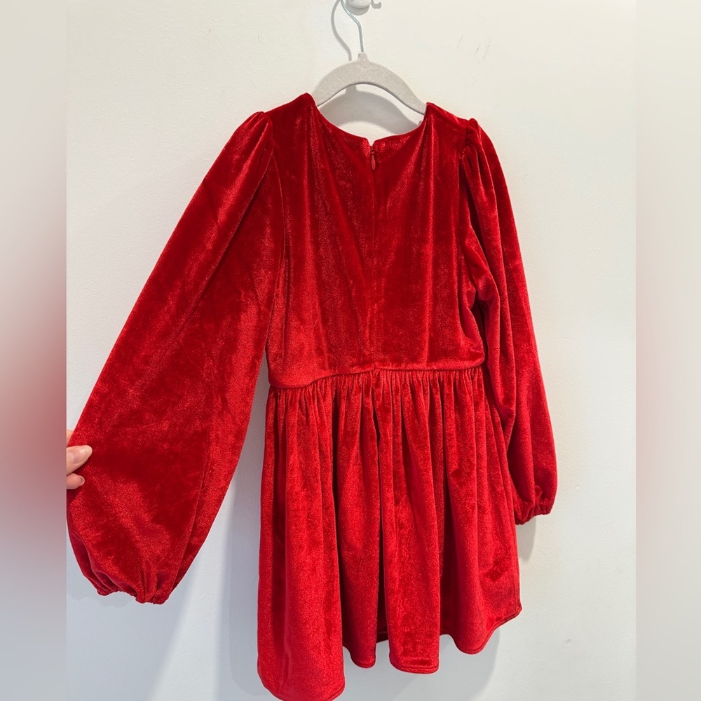 Bardot Junior Vibrant Red Velvet Dress size 6 year old - Picture 6 of 6